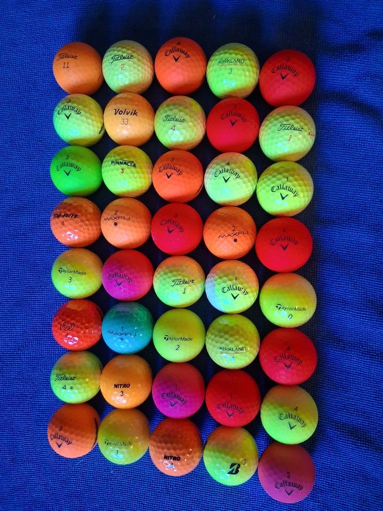40 Assorted Colored Golf Balls