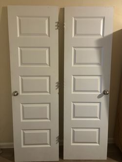 White 5-Panel Interior Doors with Knobs