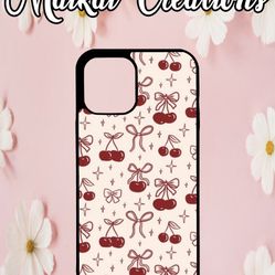Cherry And Bows Custom Case (READ DESCRIPTION) 