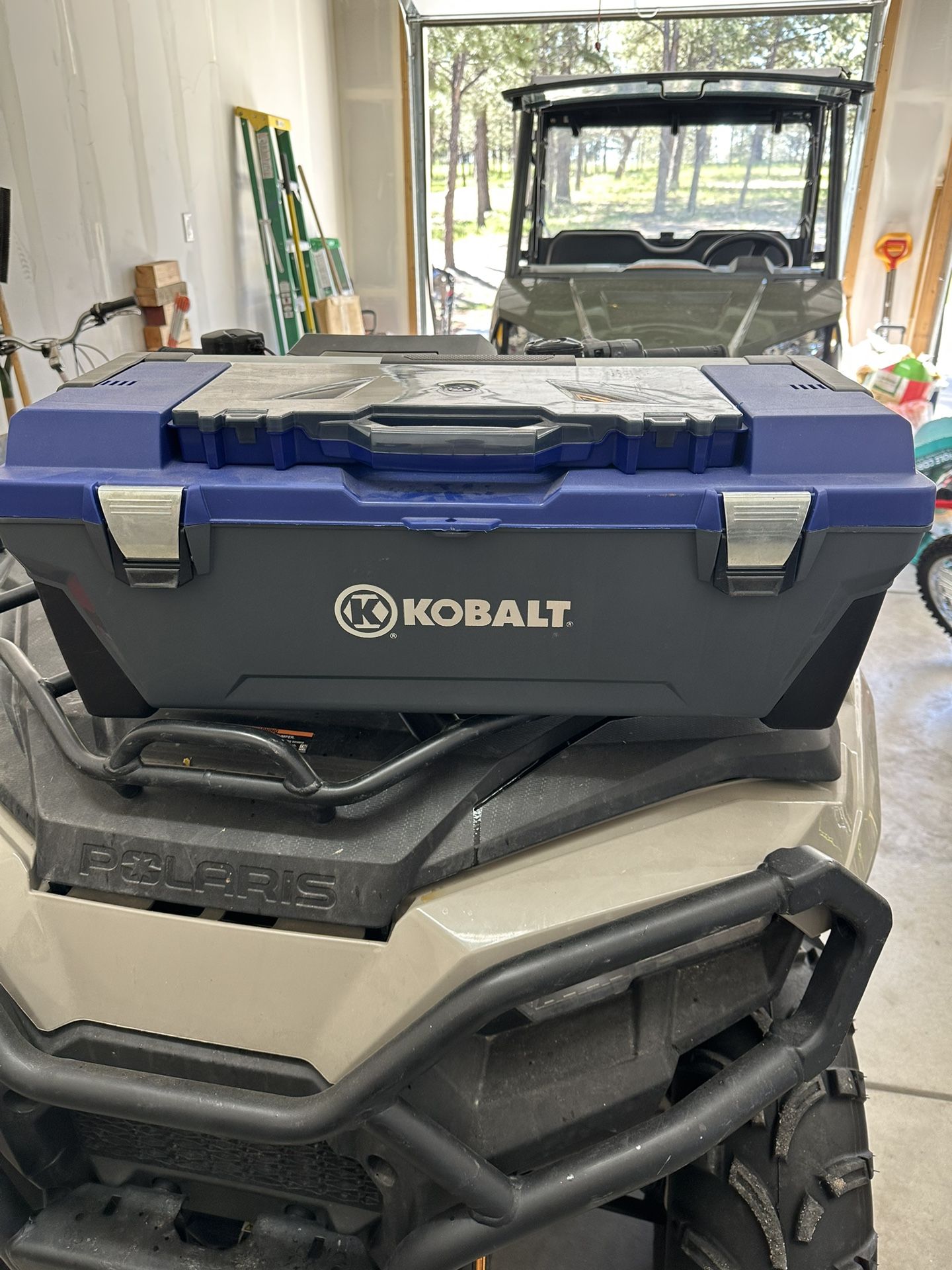 Kobalt 22-in Blue Plastic Tool Box