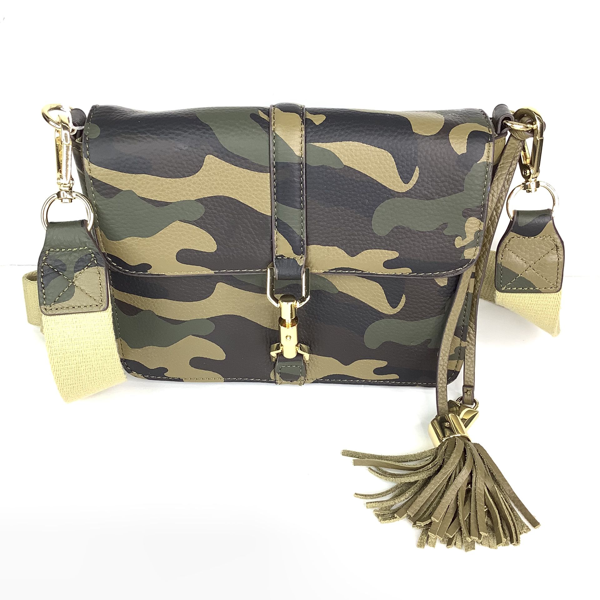 GILL Camouflage Leather Crossbody Bag Purse 