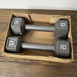 8lbs Dumbbells Set Hex Metal Weights 
