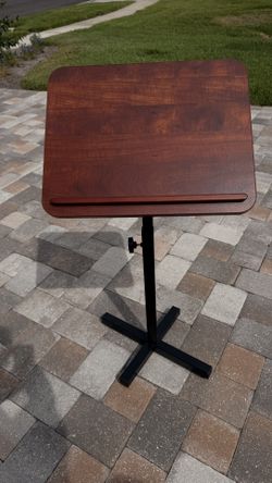 Adjustable Laptop / Reading Table Stand – Wood Top