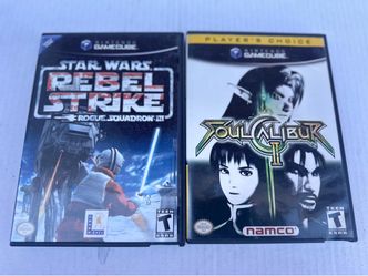 Nintendo GameCube Games Lot of 2 Soul Calibur ll & Star Wars Rebel Stroke Rogue Squadron lll