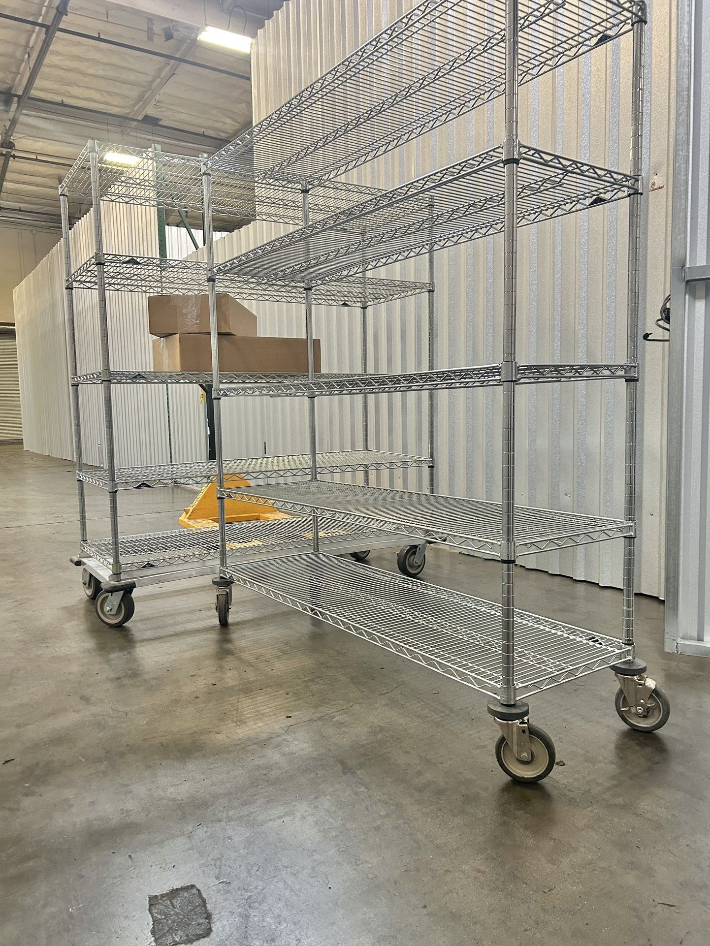 New Industrial Grade Metal Shelving Racks With Optional Wheels 