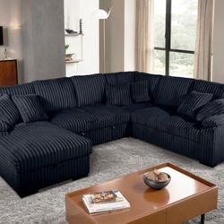 Modern Sectional Sofa with Pull-Out Bed & Storage – Multiple Colors!