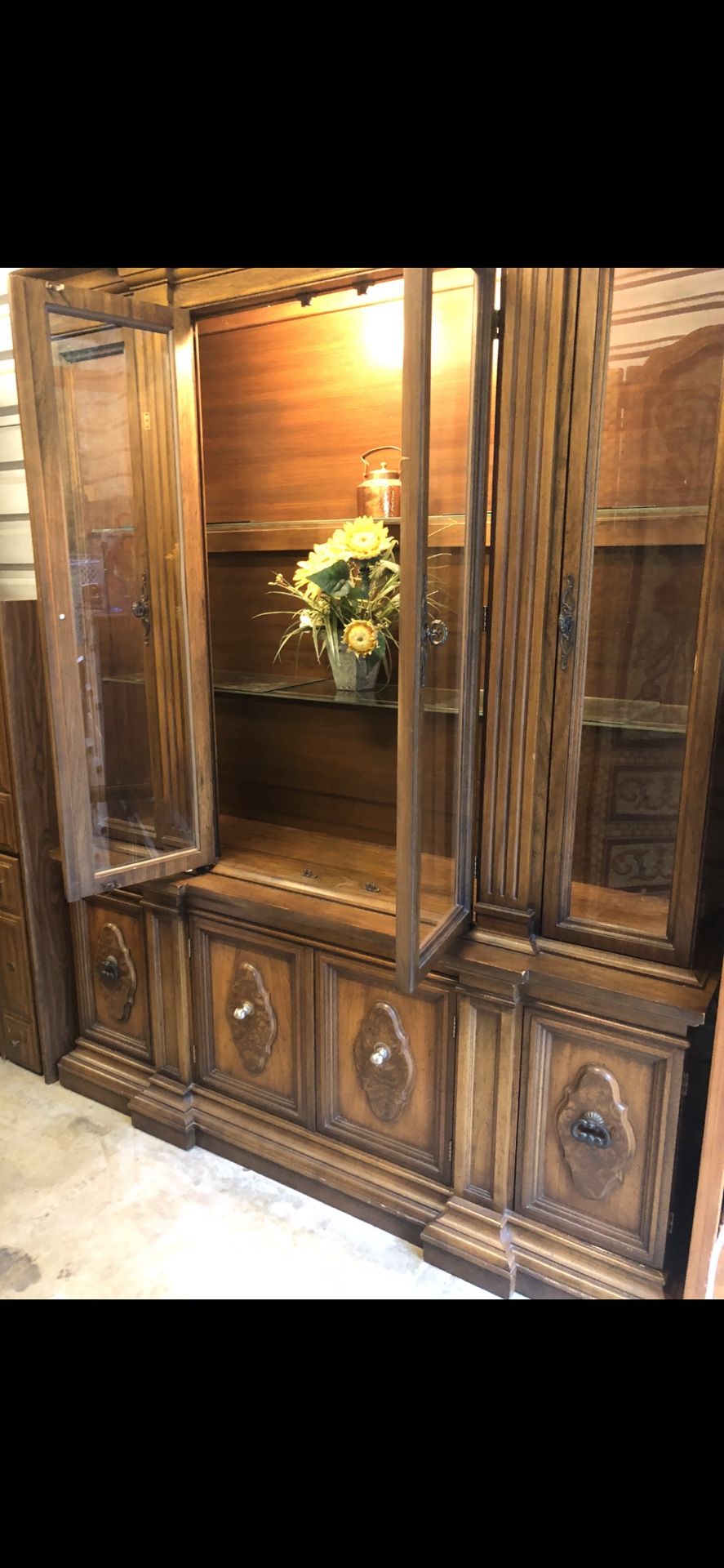 Rustic Real Wood Dining Room Buffet Hutch ( 80”h X 64”w X 20”d ) Delivery Available