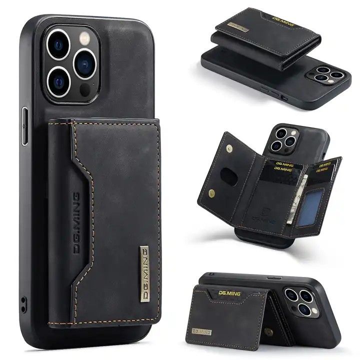 Leather Case Credit Card Holder magnetic Wallet Phone Cover for iPhone 15 Pro Max