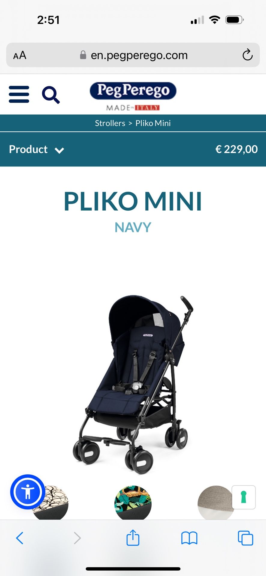 Peg Perego Pliko Mini Umbrella Stroller exclusive ED Ellen - Main Image