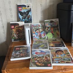 Wii With Games And All Cables With Controller 