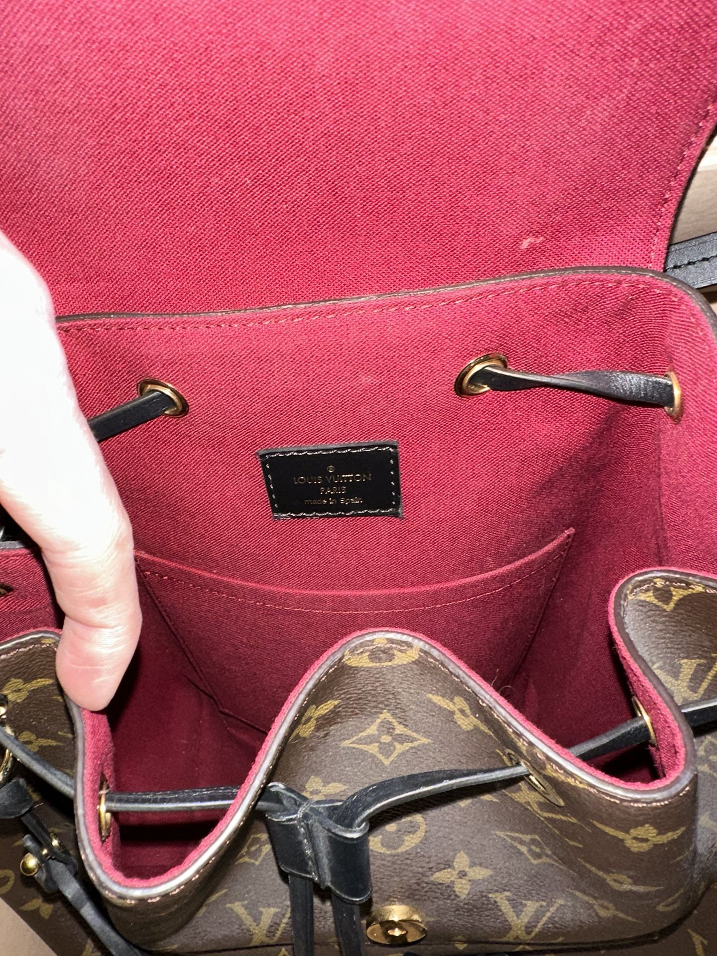 Louis Vuitton Montsouris NM Monogram Canvas Leather Backpack Bag Black