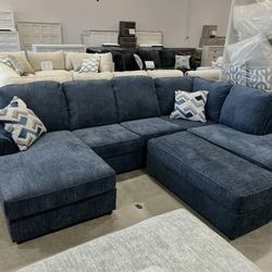 Blue  2-PIECE LAF CHAISE SECTIONAL