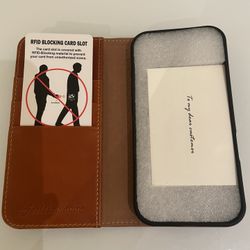 iPhone 16 Genuine Leather Phone Case Wallet Flip Folio