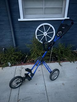 Blue 3-Wheel Push Golf Cart