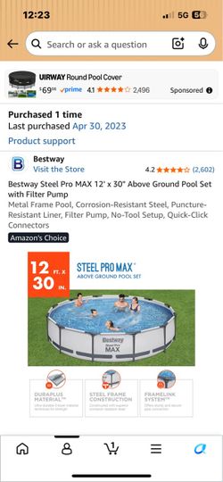 Above ground pool set