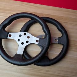 10.5" 2x racing sim / go kart leather wrapped steering wheels
