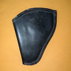 Monte Carlo IN59 Hand Made Black Leather Holster Waistband Clip-on  5 1/4" H x 4" At The Top. Mom Never Used.