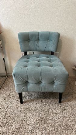 Soft Blue faux suede chair