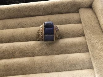 925 Art Deco lapis ring