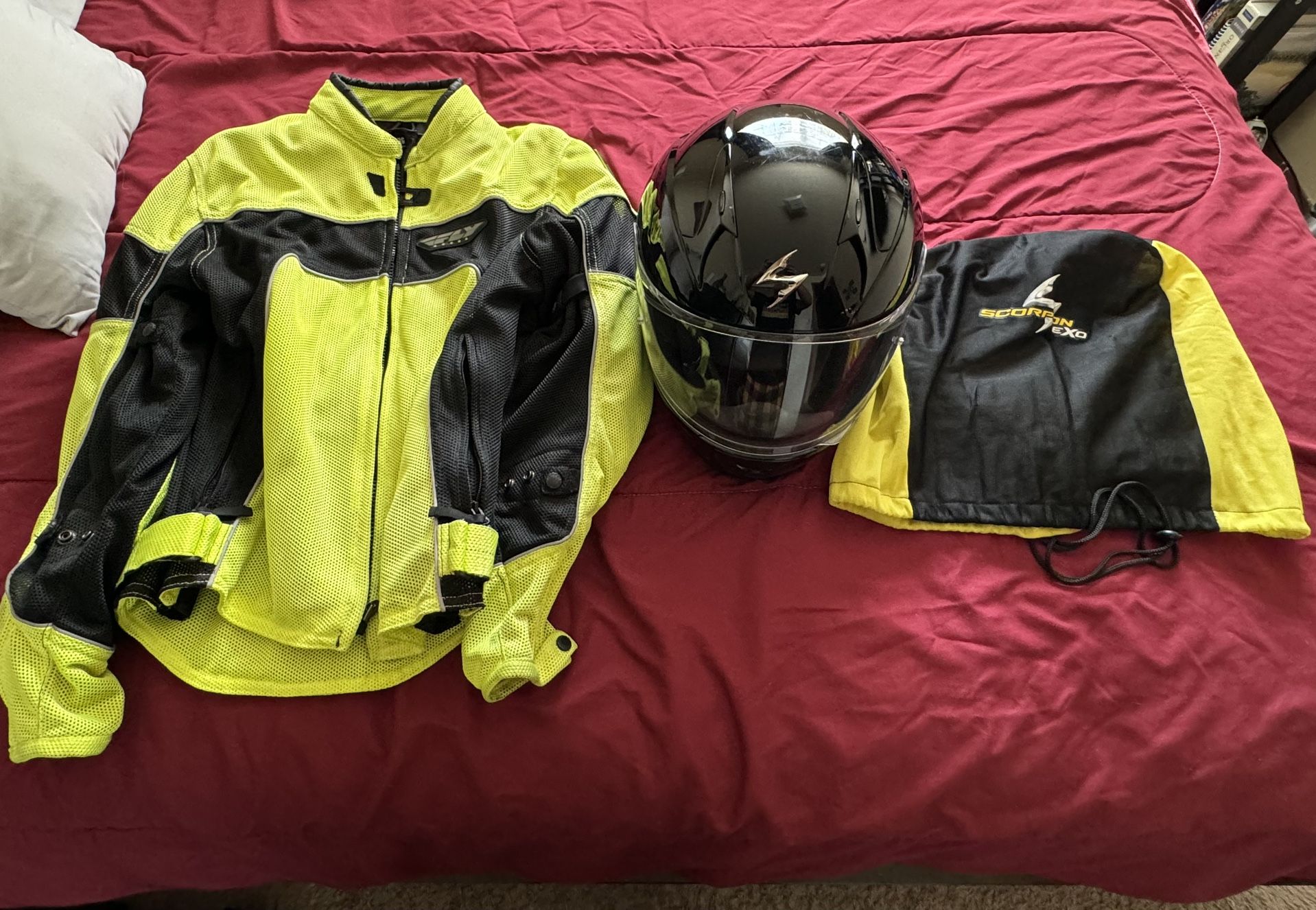 Motorcycle Helmet and Jacket for Sale