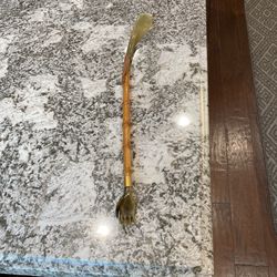 Italian Brown Faux Bamboo Shoehorn and Backscratcher, Italy, 1960s
