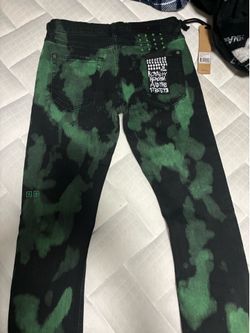 Green/black ksubi skinny jeans