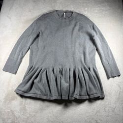 Free People Time On My Side Mini Sweater Dress Women’s Size Large Gray #1838