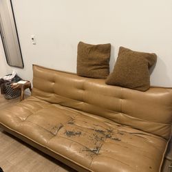 Greta Recycled Leather XL Sleeper Sofa