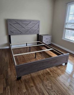 BRAND NEW RUSTIC 4-PIECE BEDROOM SET(BED, DRESSER,MIRROR NIGHTSTAND)AVAILABLE IN KING ANDQUEEN $795
