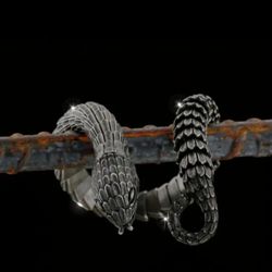 Stainless Steel Goth Bracelet 8" Snake Bracelet Vintage Stewart&Nellis Pick Up 