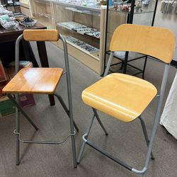 Two IKEA Tall Folding Chairs