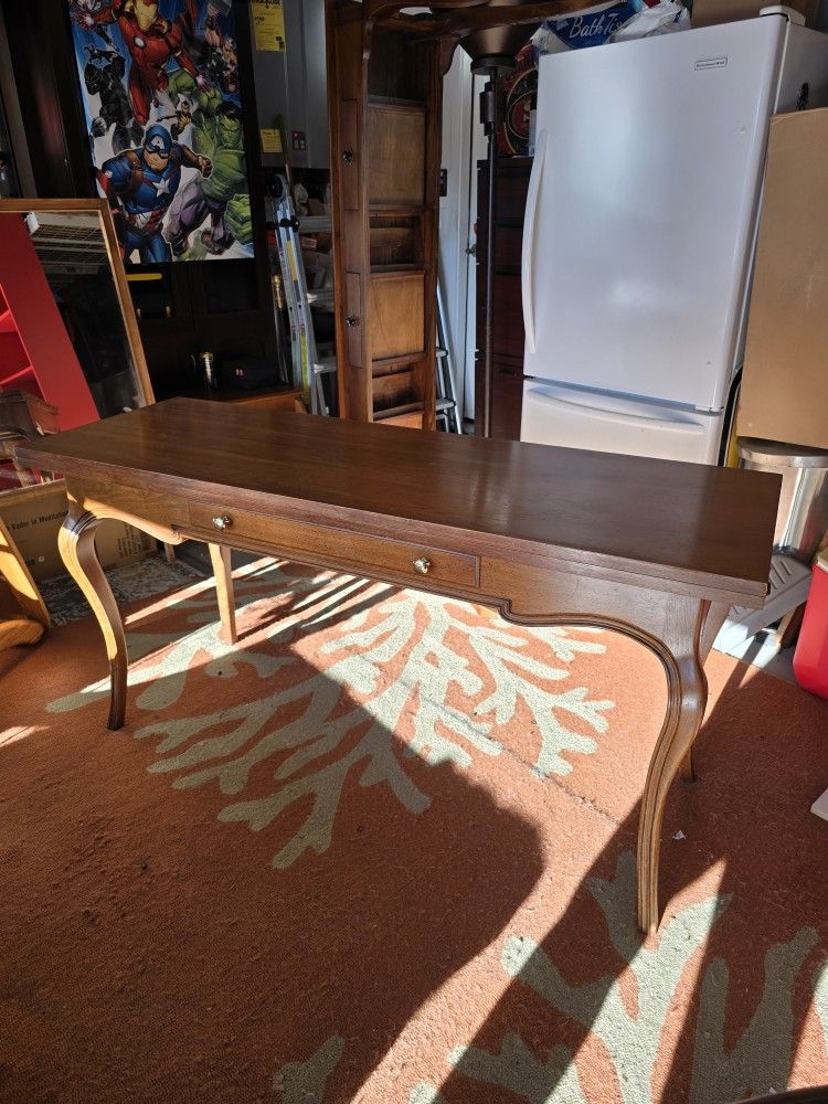 An amazing wood Console, Entryway, Desk, Table with Built-In extension table top and single drawer