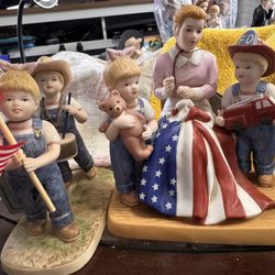 Vintage Home Interior Figures- The Forth Of July, And Sweet land Of Liberty 