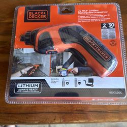 Black and Decker cordless screwdriver brand new.