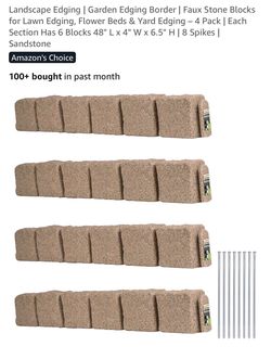 Landscape Edging | Garden Edging Border | Faux Stone Blocks for Lawn Edging