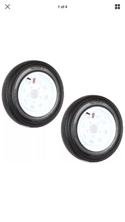 2x 5.30-12 Load Range C 6 Ply Rated. Bias Trailer Tire on 12" 5 Lug White Spoke $100