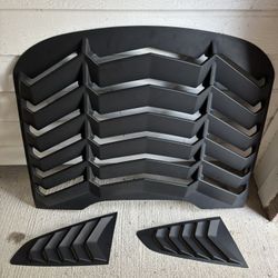 Rear & Side Window Louvers for Ford Mustang 2015-2023 GT Lambo Style ABS Windshield Sun Shade Vent Cover Matte Black