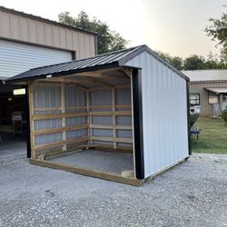 8x12 Horse Barn-Metal Run in shed