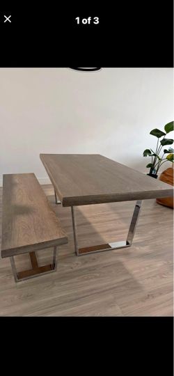 Dining table and one bench plus console