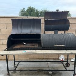 Double Barrel BBQ Pit with smoker