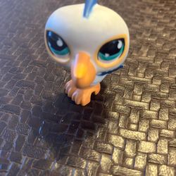 Littlest Pet Shop #517 White Pelican Blue Accents LPs