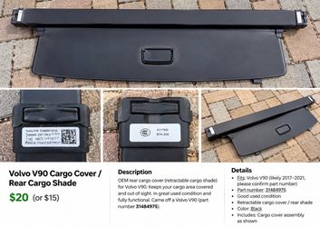 Volvo V90 Retractable Cargo Cover