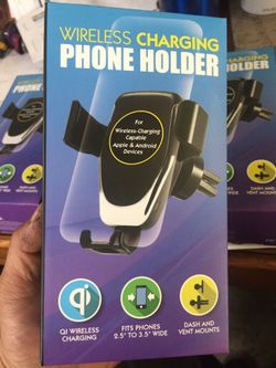 Wireless charging phone holder mount Samsung iPhone Apple android qi