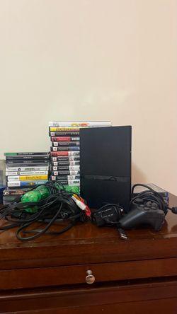 PS2 SLIM COMPLETE 2 controllers HDMI TO RCA, all cables, 8 GB memory card