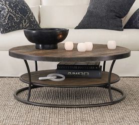 Four Hands Bartlett Round Metal and Reclaimed Coffee Table