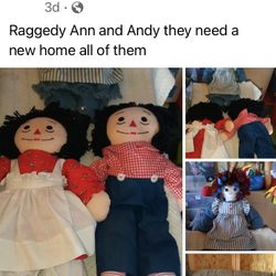 Raggedy Ann and Andy stuffed animals