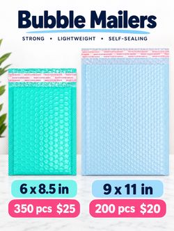 Bubble Mailers – 6×8.5 & 9×11 | Brand New Bulk Packs – Great for Shipping