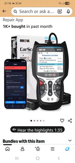 Innova 5210 OBD2 Scanner & Engine Code Reader, Battery Tester, Live Data, Oil Reset, Car Diagnostic