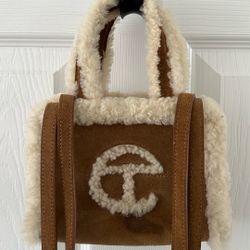 Telfar Small Shearling Shopper “roasted Chestnut” 
