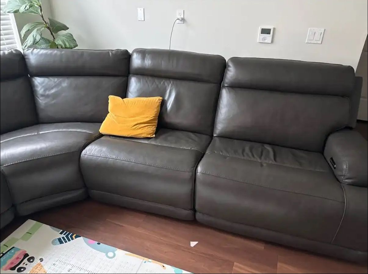Leather Recliner Sectional Sofa